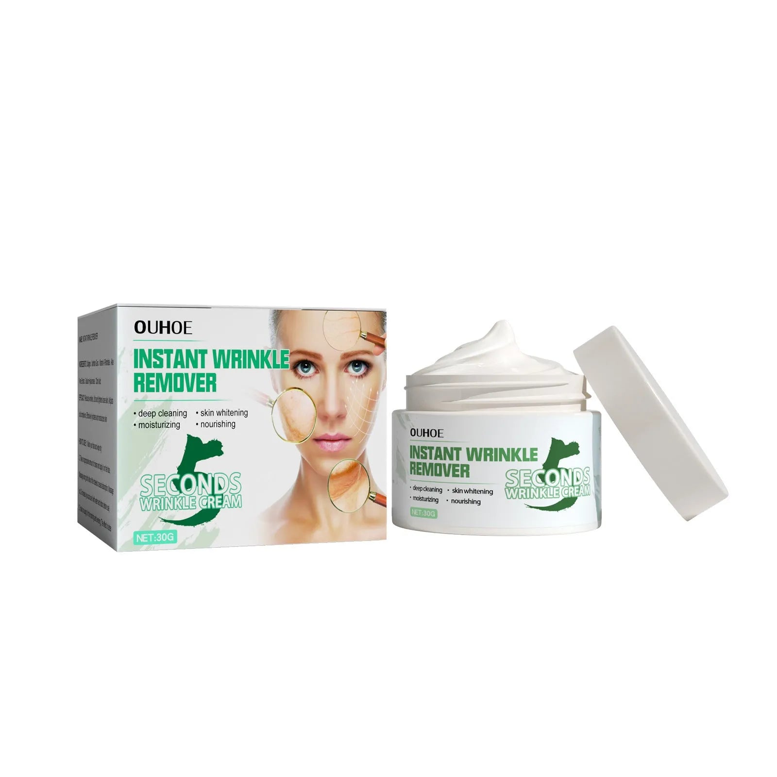 30g anti-wrinkle face cream jar for hydrating facial treatment