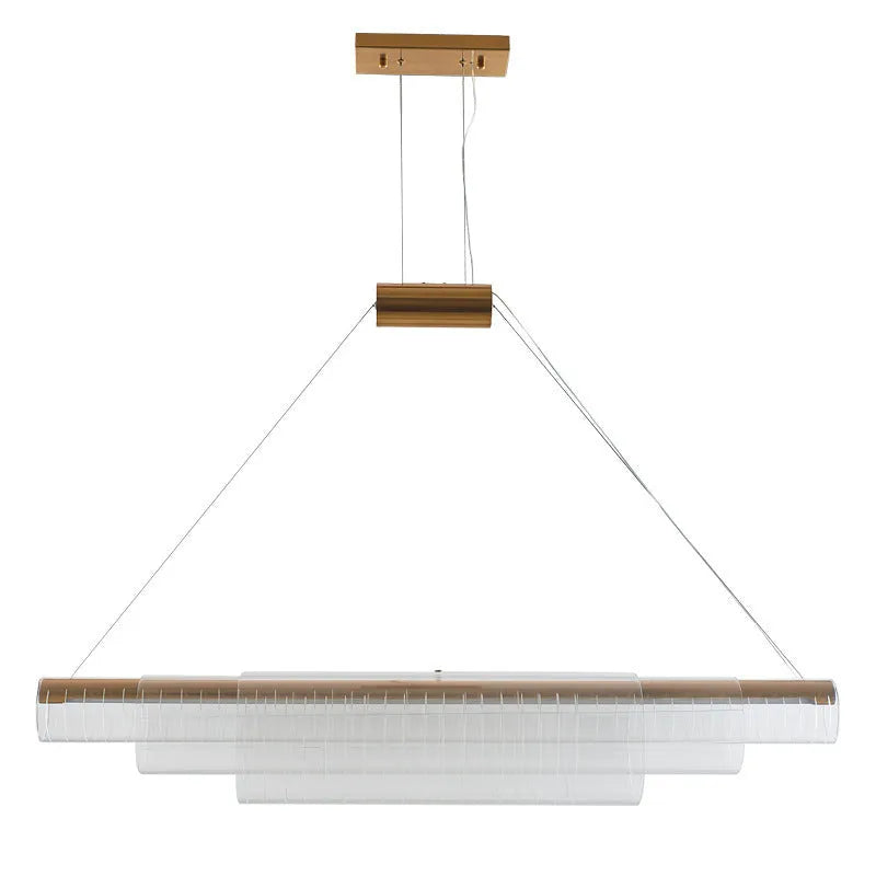 Modern minimalist glass pendant lamp with iron fittings in three size options.