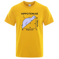 Loose fit cotton T-shirt featuring a humorous Hippotenuse Opposite Adjacent printed design.