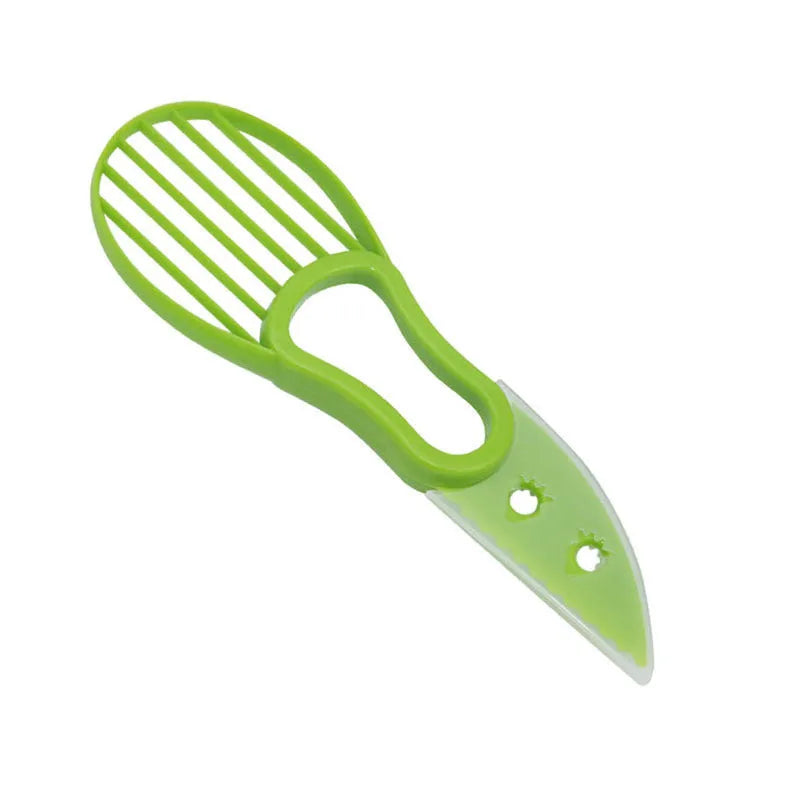 Multifunctional avocado knife in green and orange with polypropylene construction