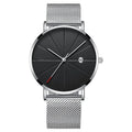 Simple Calendar Watch Male Creative Waterproof Quartz Watch Stainless Steel Mineral Glass 40mm Case 20mm Strap 9mm Thickness 30 Metres Water Resistance 13 Colour Options