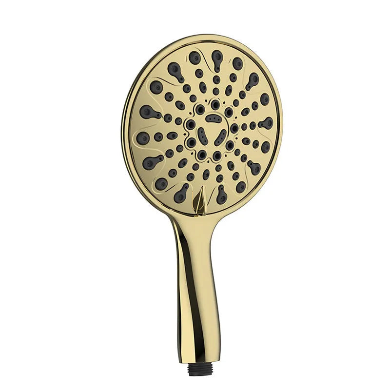 Portable 6-inch handheld shower head with electroplated finish and six-function selector