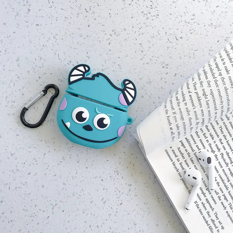 Cartoon animal design silicone case for Apple AirPods 1 and 2 in multiple colours