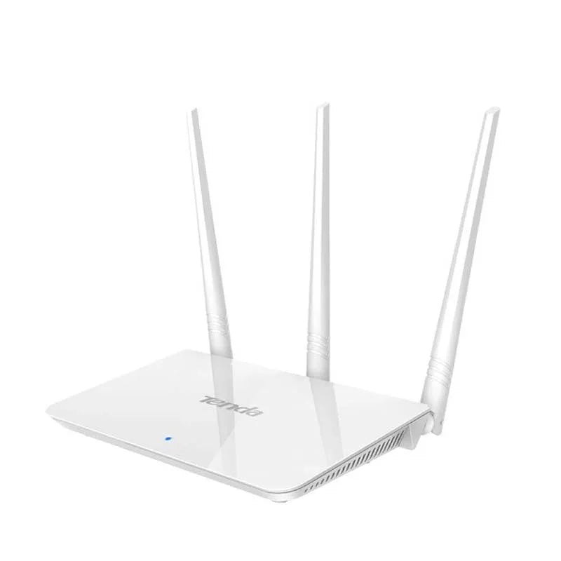White wireless broadband router with antennas for dual-band 2.4G and 5G WiFi.