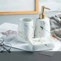 Ceramic bathroom wash set in light luxury style including soap dish, mug and toothbrush holder