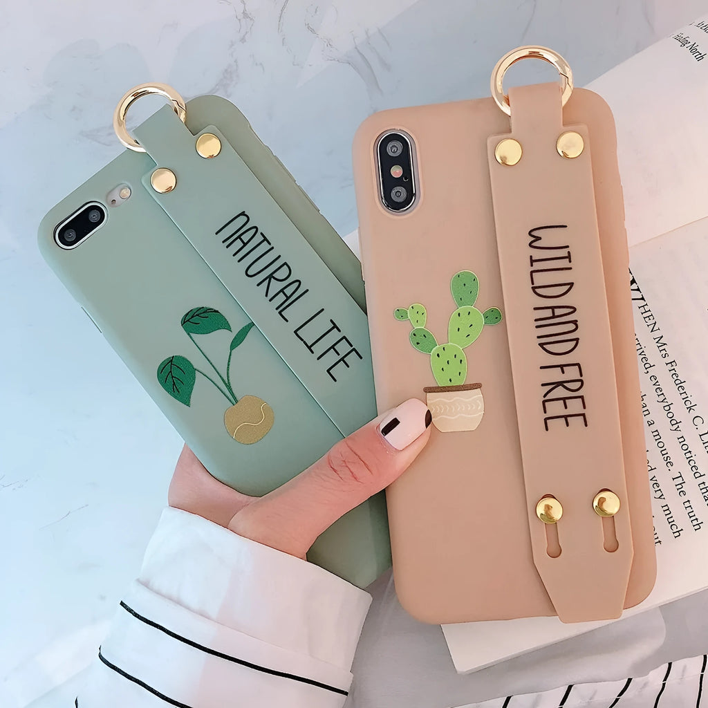 Green graffiti design wristband holder back cover case for iPhone 11 Pro Max