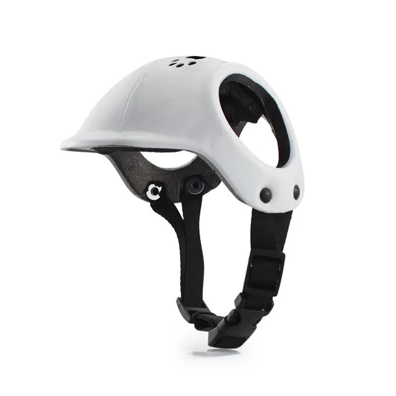 Plastic bicycle safety helmet for small to medium sized dogs in black colour