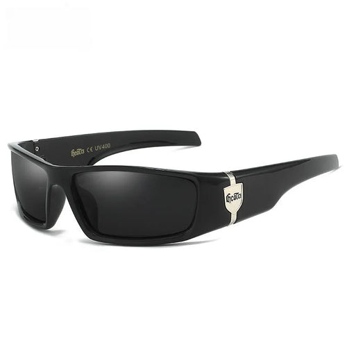 Bandit style hip hop polarized sunglasses model G613, PC lenses, box frame, available in multiple colours