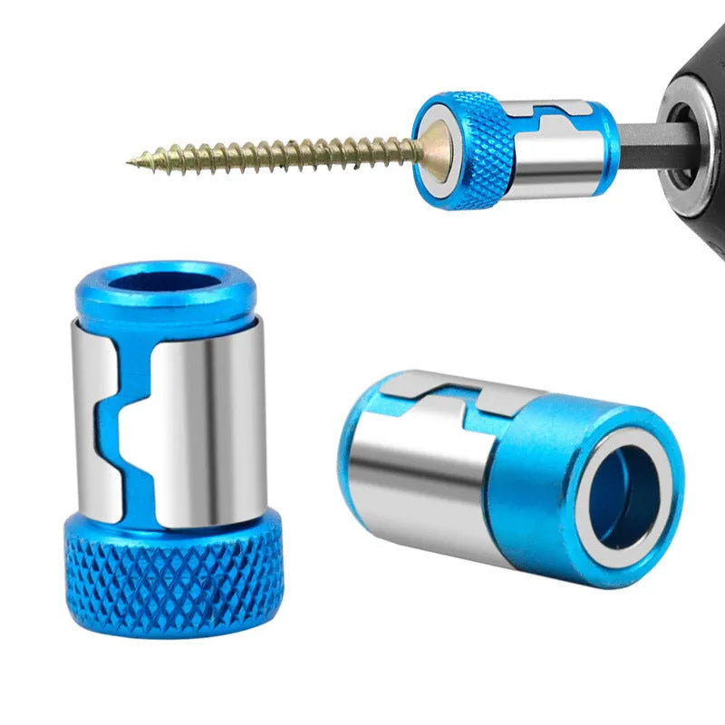 Light blue magnetic screwdriver bit with ring for metric slotted screws