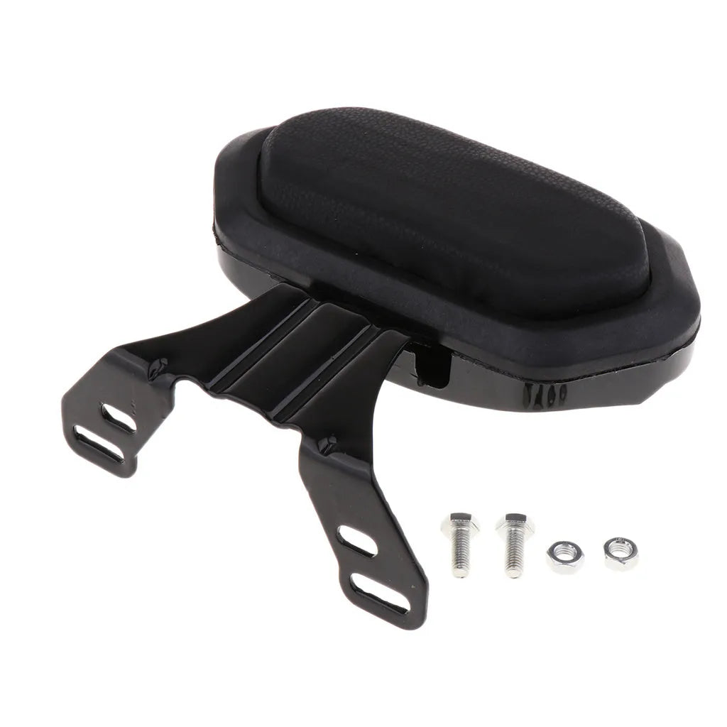 Scooter backrest with metal bracket, ABS baked paint finish, and leather surface in black colour option