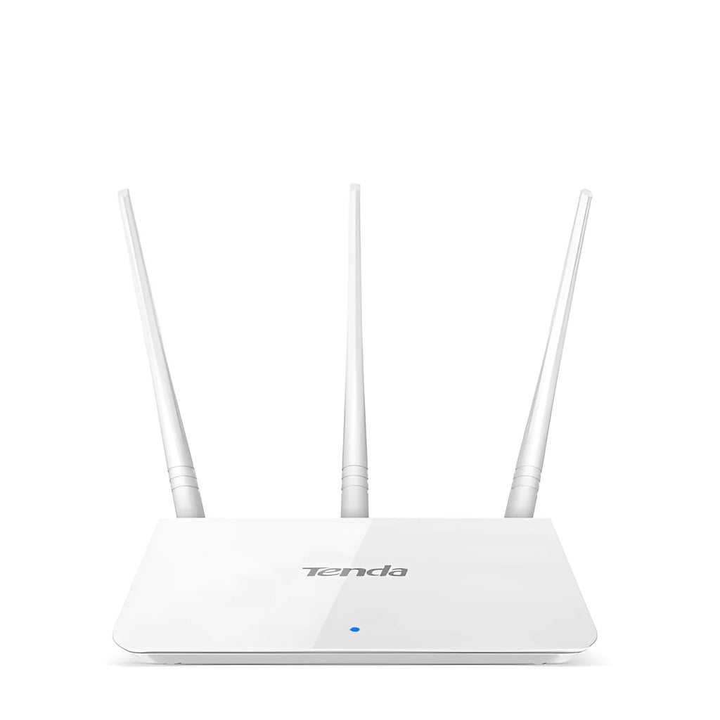 White wireless broadband router with antennas for dual-band 2.4G and 5G WiFi.