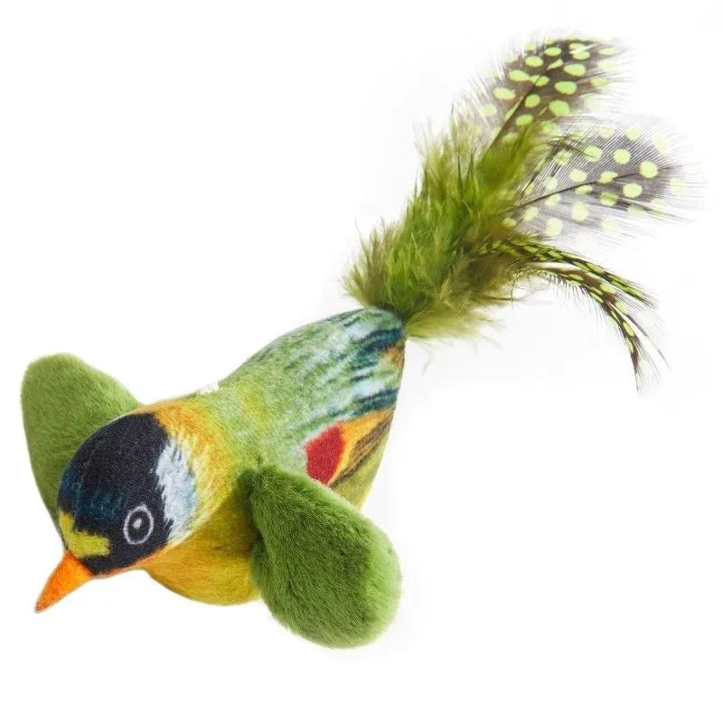 Cat toy simulation will call bird plush hanging teaser with swinging bird and sound for indoor cats