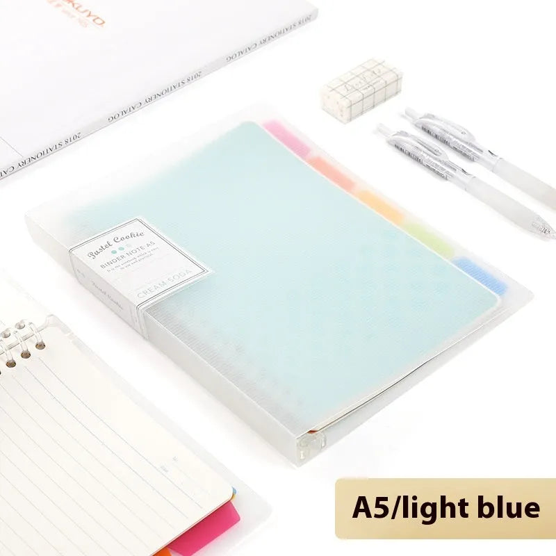 Loose spiral notebook refill with transparent PP cover and raw wood pulp paper in A5 size