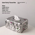Ceramic tissue box in matte coconut milk white or silver electroplated finish
