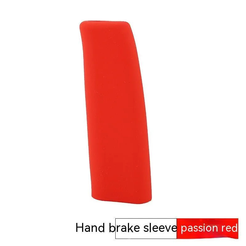 Universal silicone handbrake sleeve in five colours for car interior personalisation