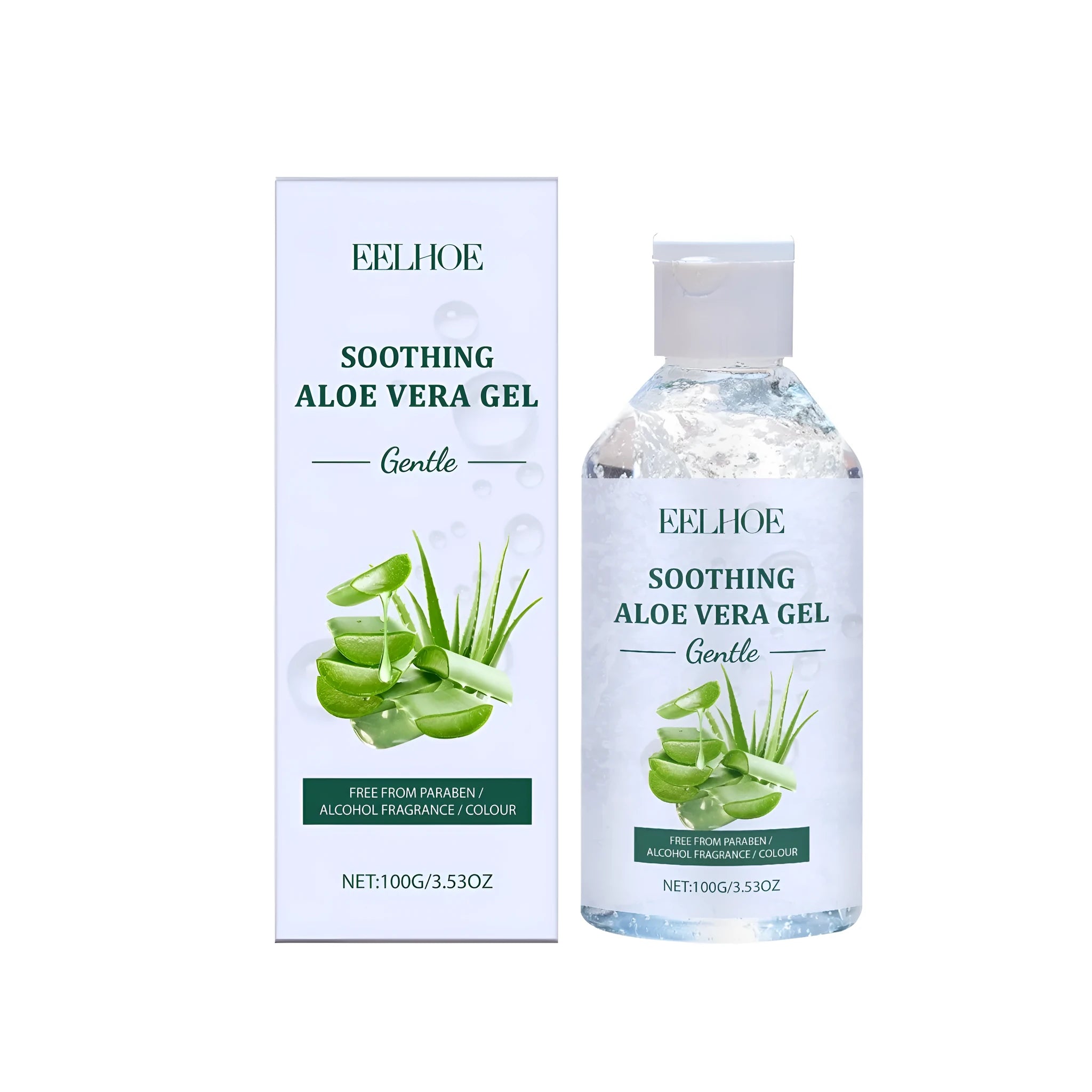 100g tube of aloe vera gel with hyaluronic acid and glycerin for skin hydration