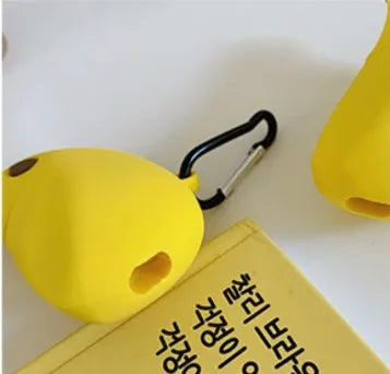 Yellow silicone protective case with banana design for AirPods Pro wireless headphones