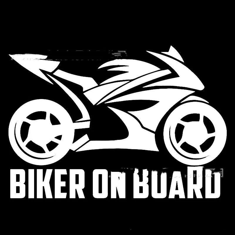 Reflective motorcycle silhouette safety sticker on PET material in various colours.