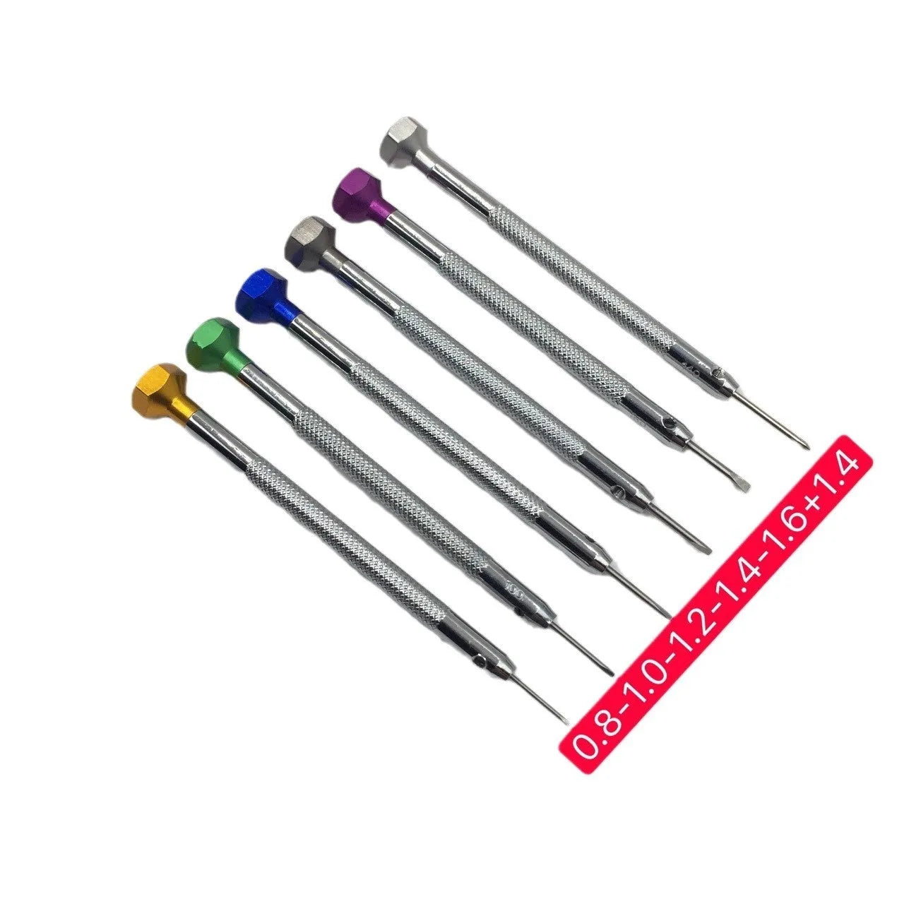 6-piece colour aluminium handle watch repair screwdriver set with spring steel cutter heads