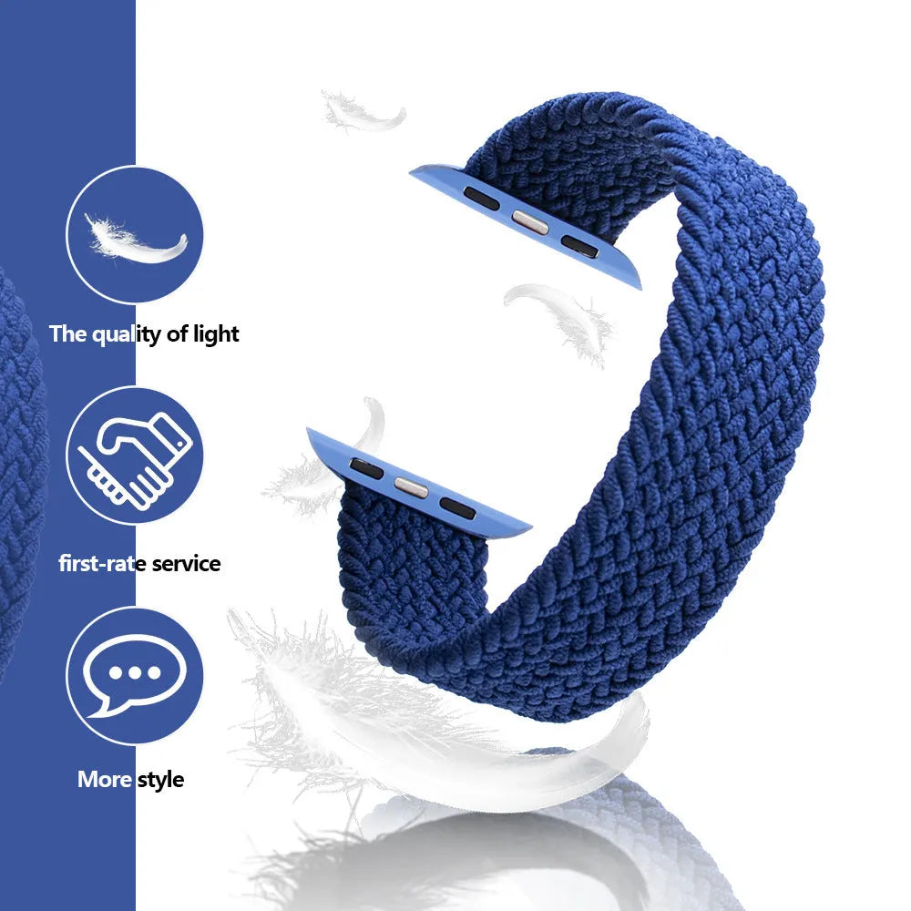 Apple Watch compatible nylon woven strap with plastic head in multiple colour options