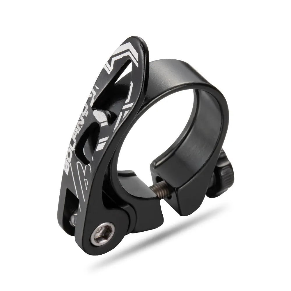 Aluminium alloy bicycle seat post clamp in black, red, gold, or blue colour for 31.8mm and 34.9mm seat tubes.