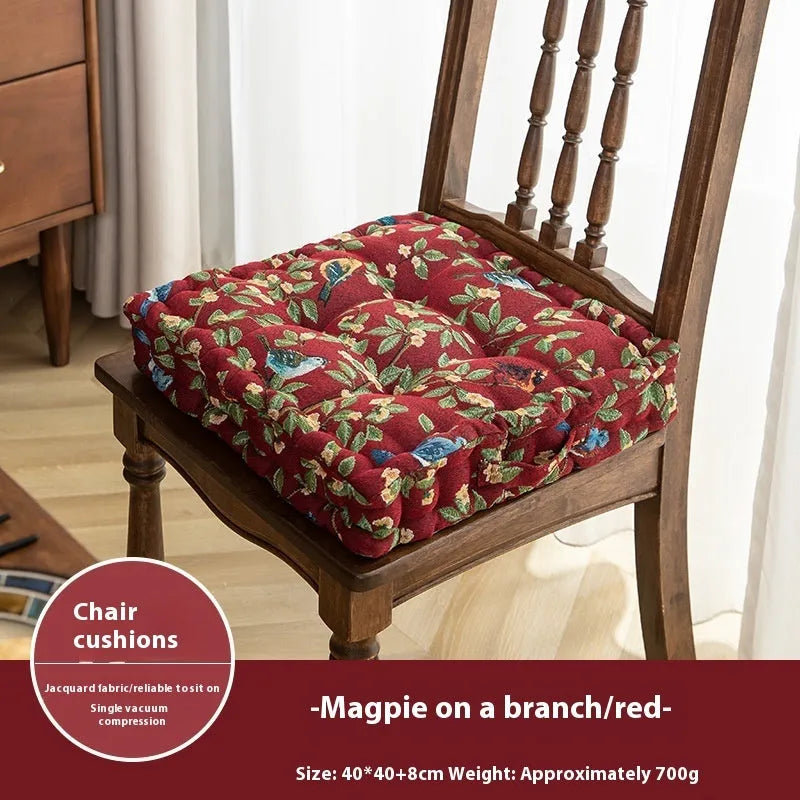 American dining chair back cushion with floral pattern, 40cm square with thick PP cotton filling