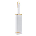 Double-sided reusable pet hair remover brush with storage box in blue, green or white.