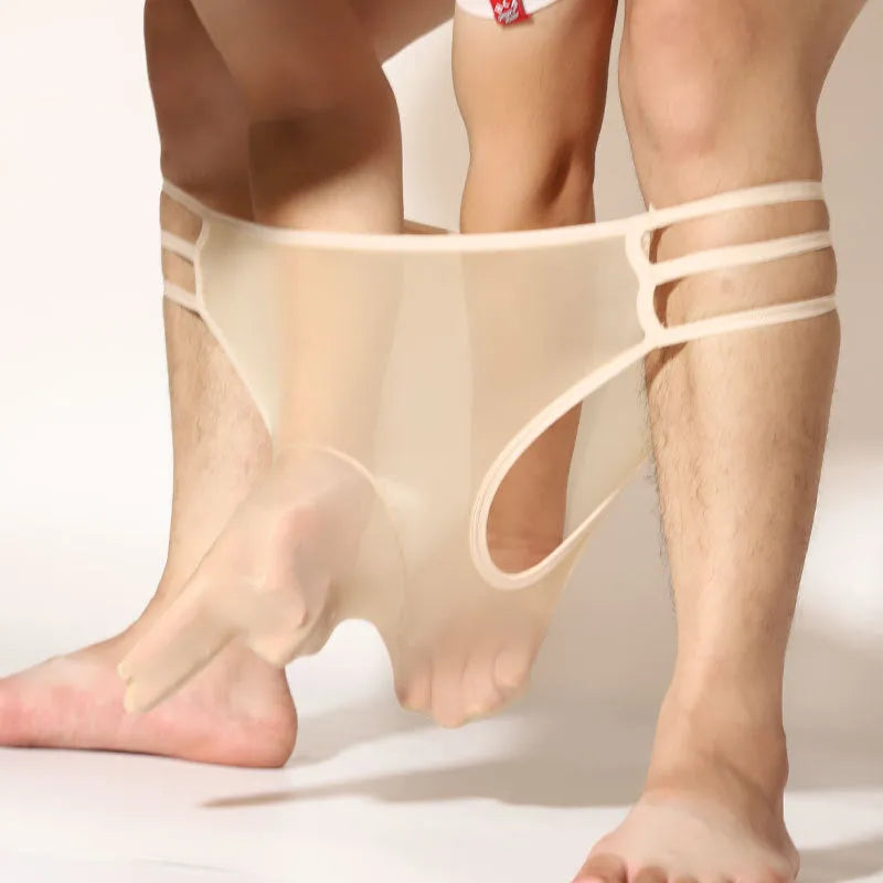 Men's fully transparent nylon elephant nose shorts in multiple colour options
