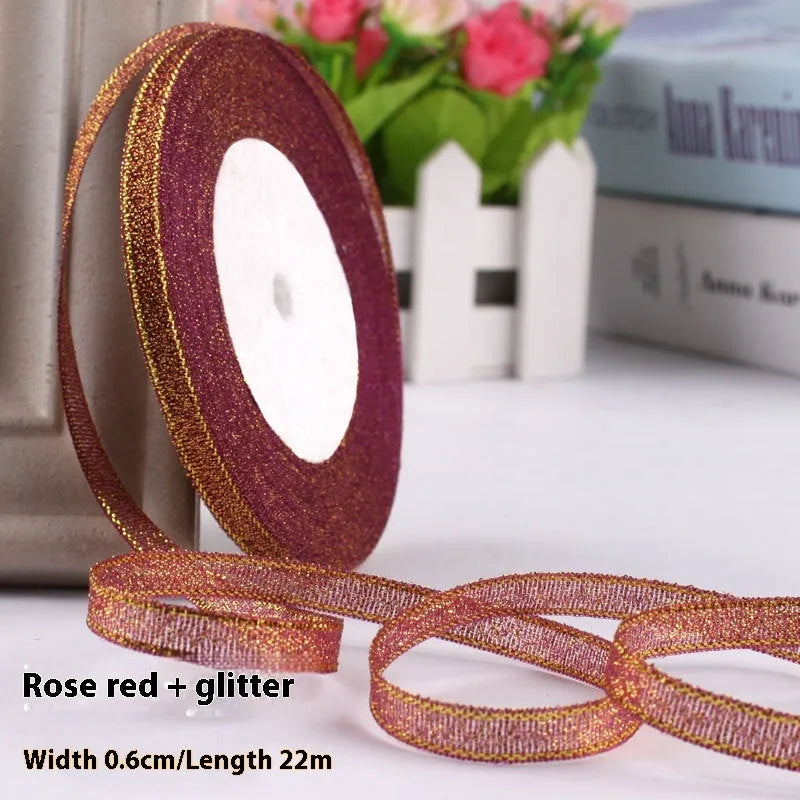 Roll of 0.6cm wide polyester gift ribbon in a choice of colours, with 22 metres per roll.