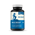 Bottle of 60 gut health supplement capsules containing probiotic blend, turmeric, and moringa.