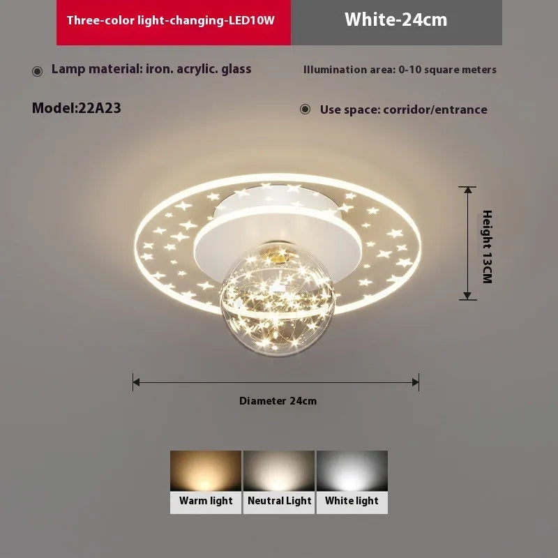 Modern simplicity style LED ceiling lamp in gold, black or white for hallways.
