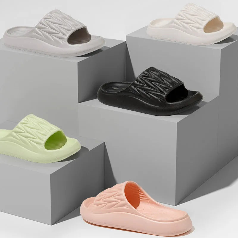 Leaf texture EVA household slippers in multiple colours with non-slip sole