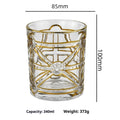 Crystal glass whiskey shot glass with solid gold colour and single-layer build, 340-450ml capacity