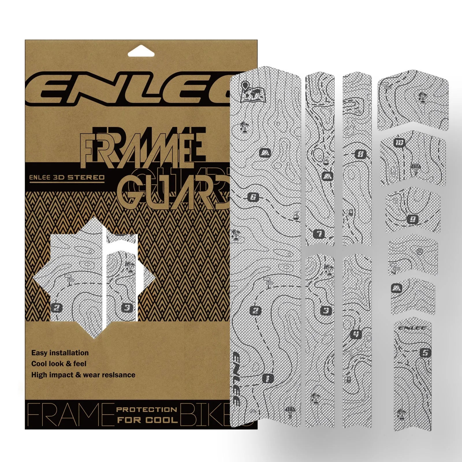 Thickened PVC colour-changing mountain bike protective film in Caterpillar style with self-adhesive backing