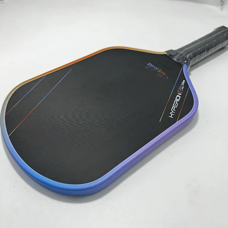 Aurora multicolour Hyperion 3s pickleball racket with carbon fibre face and honeycomb core