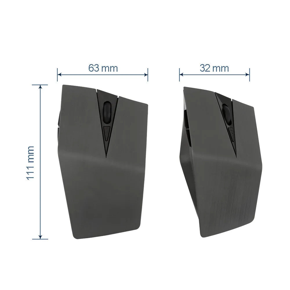 Wireless invisible mouse in black with USB receiver, compact 22.8cm design for laptop