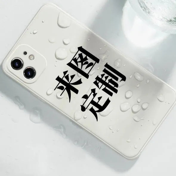 Custom acrylic couple phone case for iPhone with silicone rubber construction
