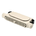 USB plug-in car fan with brushless motor and Velcro mounting for seat ventilation