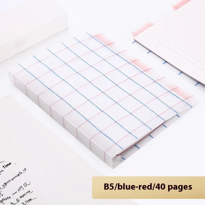 Loose spiral notebook refill with transparent PP cover and raw wood pulp paper in A5 size