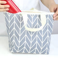 Arrow print polyester makeup storage bag with zippered compartments for cosmetics and toiletries