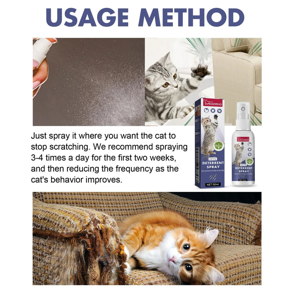 50ml pet deterrent spray bottle in box for stopping dogs and cats scratching furniture