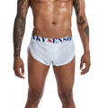 Men's solid colour nylon mesh boxer briefs on a white background showing mid-waist fit.
