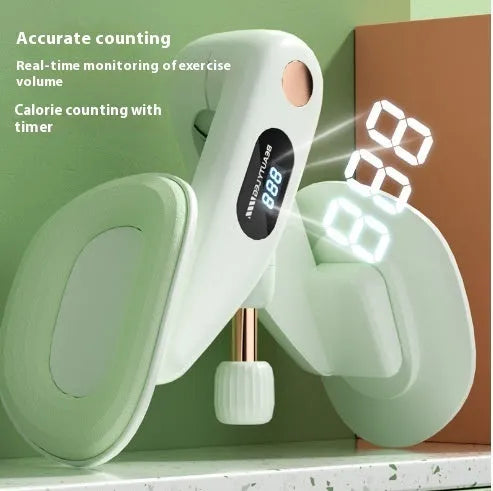 A pelvic floor muscle trainer with a counting function, shown in one of four available colours: blue, grey, green, or pink.