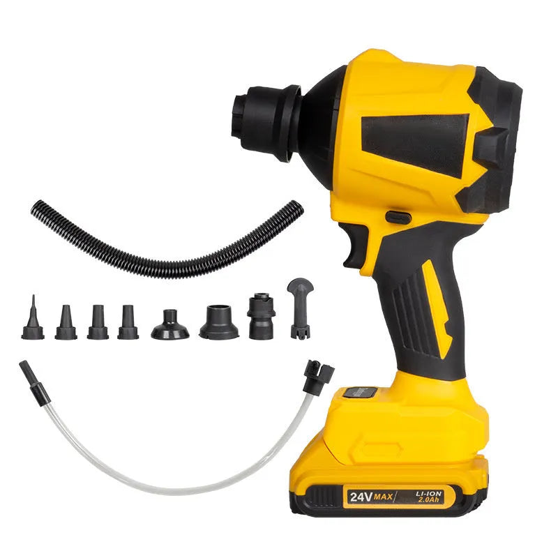Yellow rechargeable lithium battery dust gun with 680W power rating for office cleaning applications