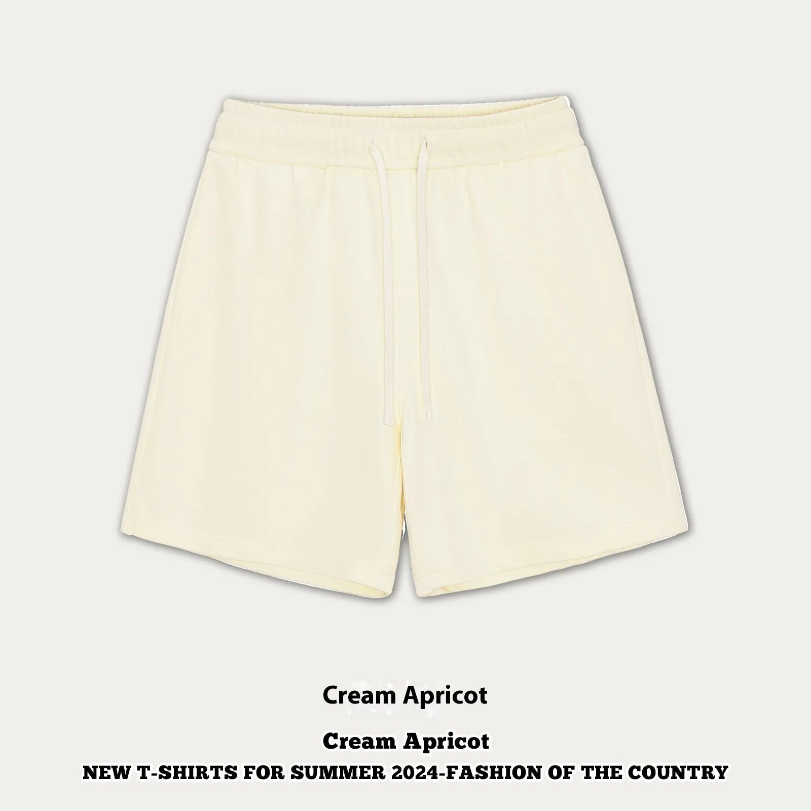 Loose-fit cotton denim shorts for a baby, shown in a neutral colour like khaki or grey.