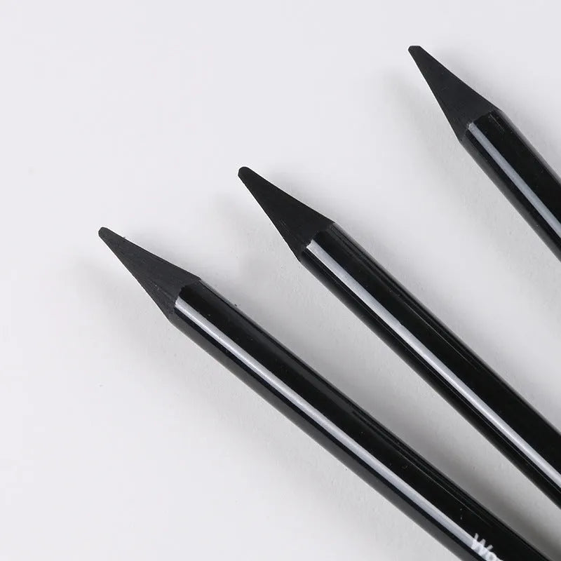 Carbonized pencil suit with solid graphite cores in wooden casing, suction card packaging