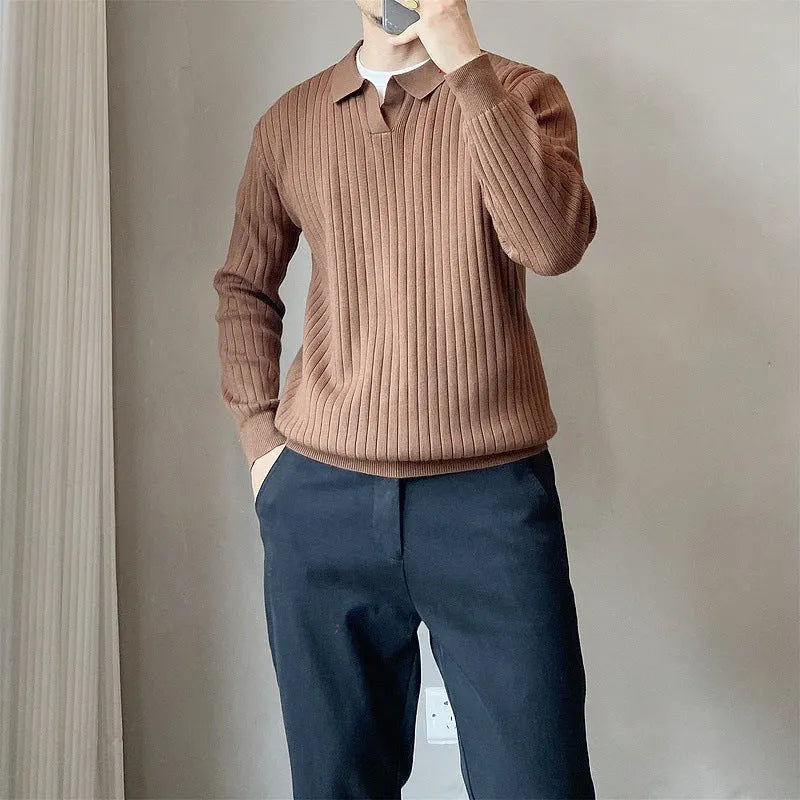 Men's loose fit rabbit fur knitted sweater in Army Green colour with long sleeves