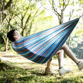 Parachute cloth printing park camping hammock in bohemian yellow, 260x140cm polyester with 200kg capacity