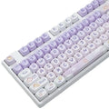 Gradient purple rabbit design PBT keycaps for mechanical keyboards with sublimation printing