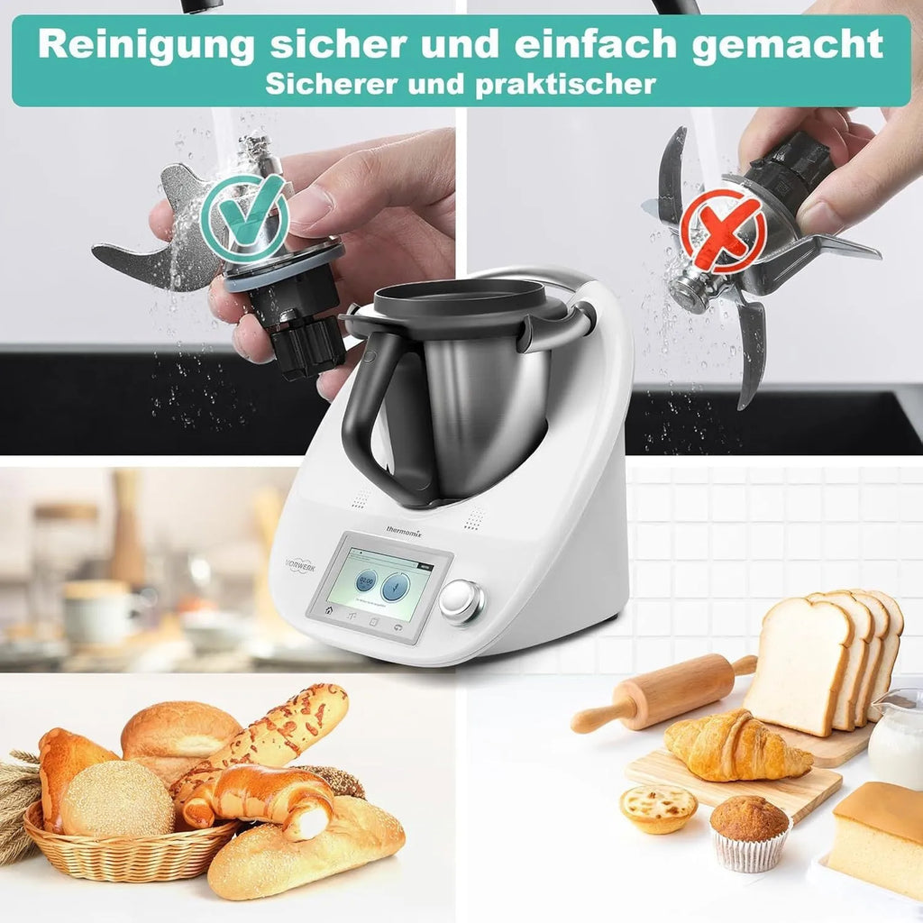 Stainless steel dough knife accessory for Thermomix TM6 and TM5 food processors